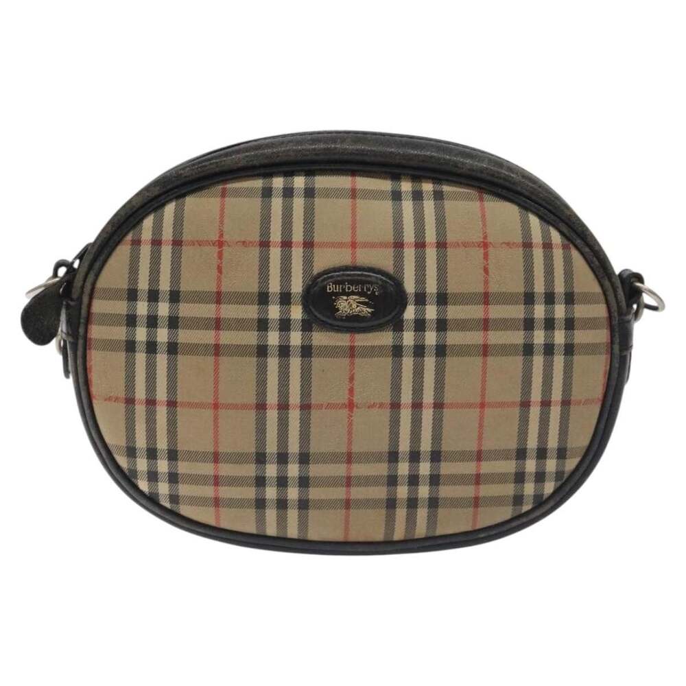 Burberry Nova Check Canvas Shoulder Bag Beige